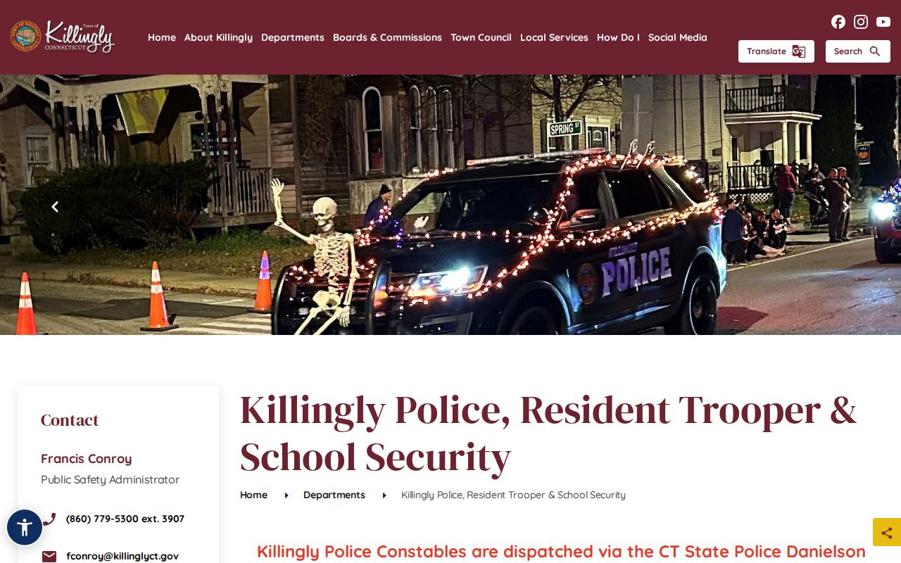 Killingly Police and Resident Trooper arrest record source