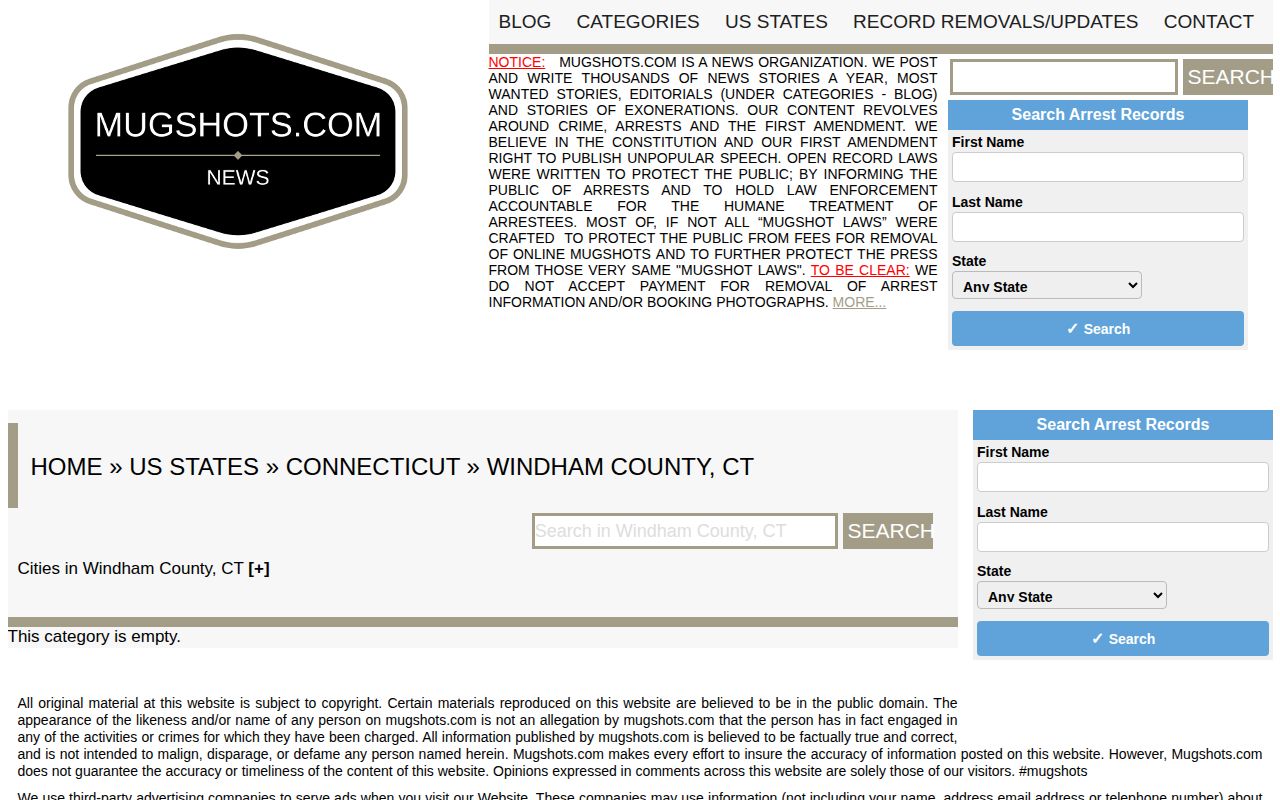 Unofficial Mugshots.com Windham County arrest news category